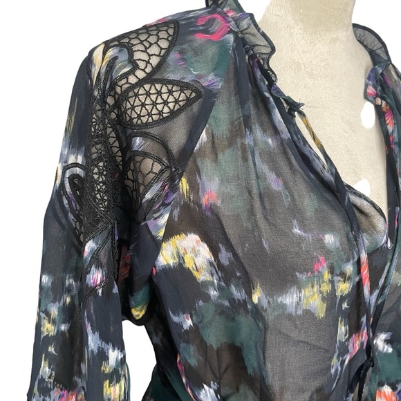 NWT Reiss Kensie Smudge Embroidered Mini Floral Print - Picture 3 of 12